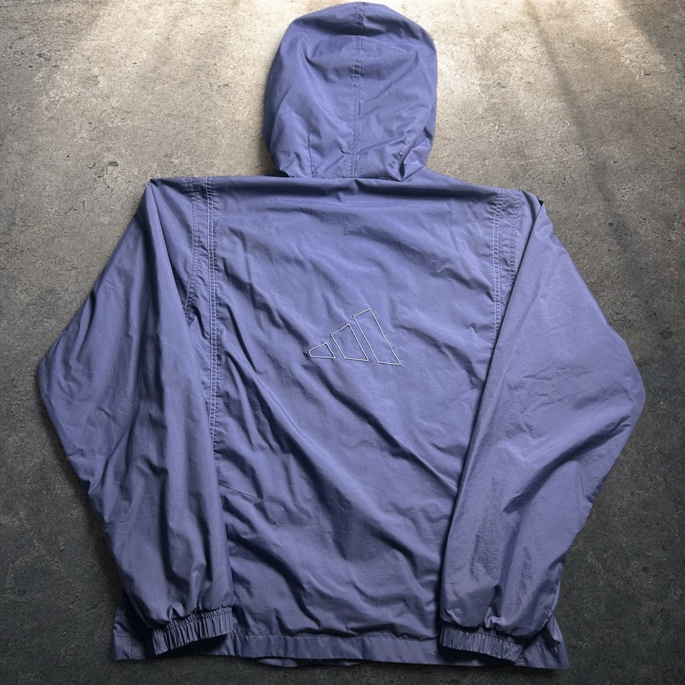 Adidas Vintage Full Zip Windbreaker Jacket Purple Mesh Lined Size Medium Retro